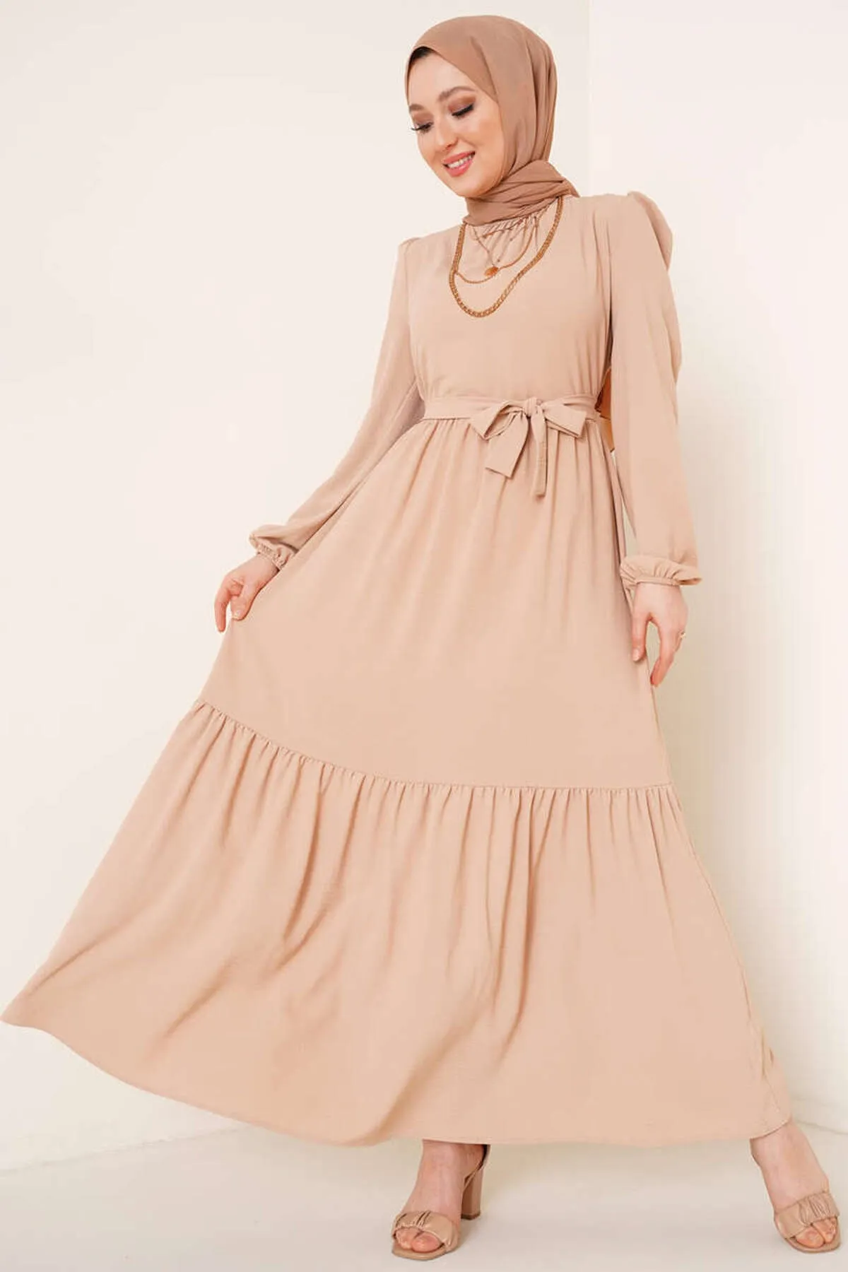 VOLT CLOTHİNG  Ayrobin-Kleid für Damen mit gerafftem Detail am Kragen