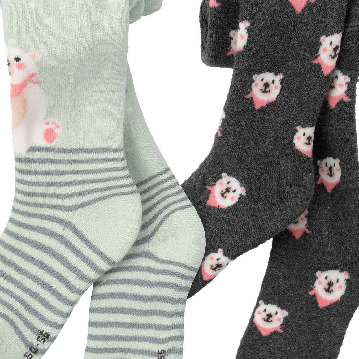 2 Newborn Frottee-Strumpfhosen im Set
