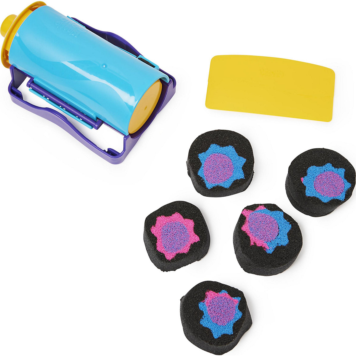Kinetic Sand Slice n Surprise Set - mit 3 Sandfarben und 7 Werkzeugen für tolle Muster