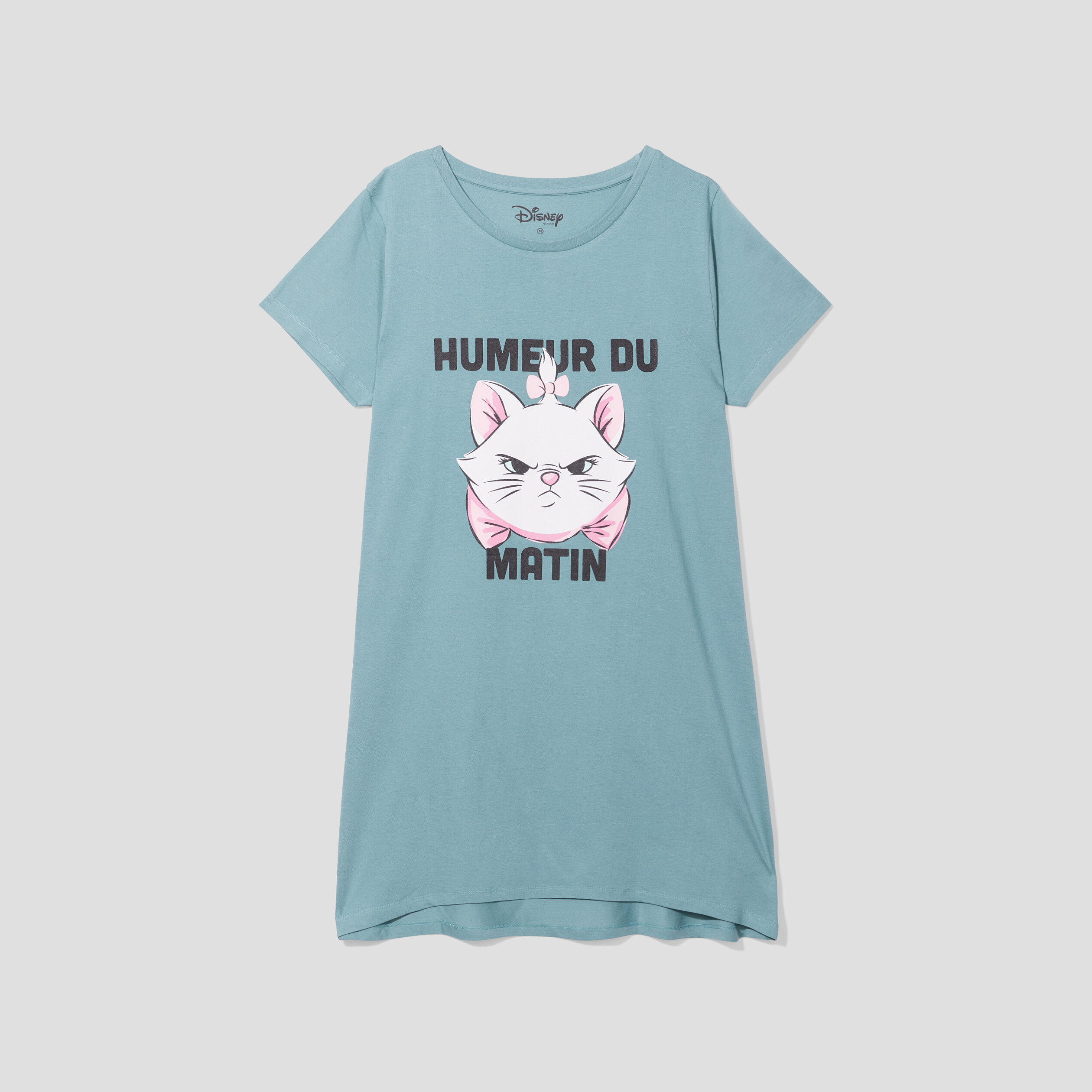 Chemise de nuit t-shirt Aristochats bleu gris femme | La Halle