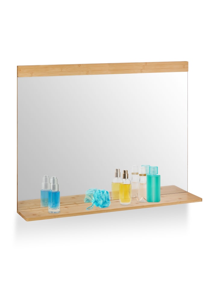 relaxdays Wandspiegel in Natur - (B)90 x (H)68,5 x (T)16,5 cm günstig kaufen onesize