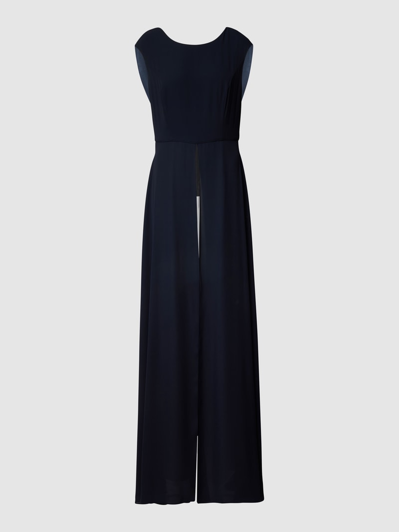 Jumpsuit mit Rundhalsausschnitt in dunkelblau