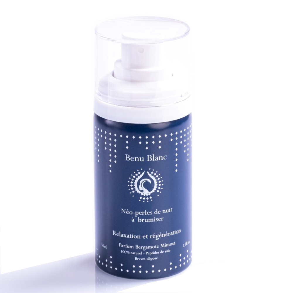 benu blanc Bergamote Mimosa Brume de soins 100% naturelle à vaporiser sur l'oreiller