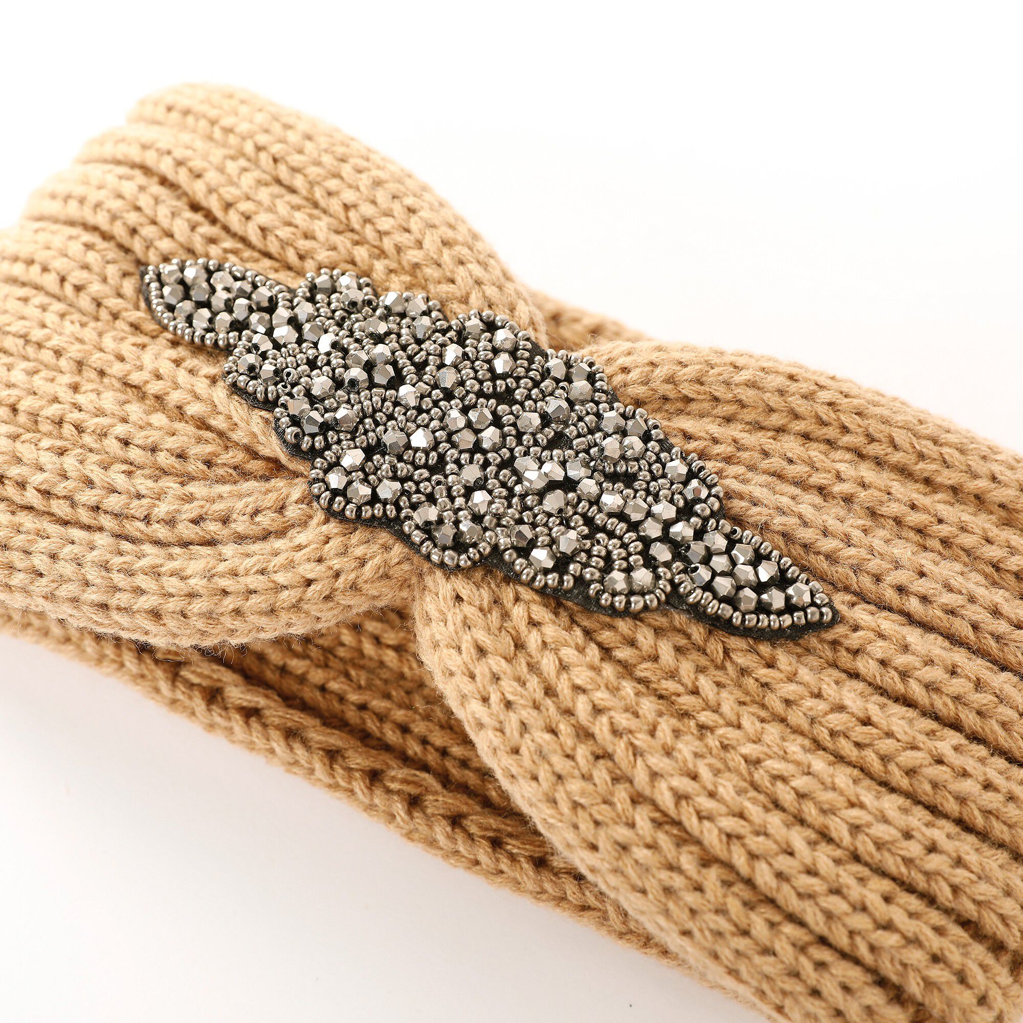 Headband en maille avec bijou