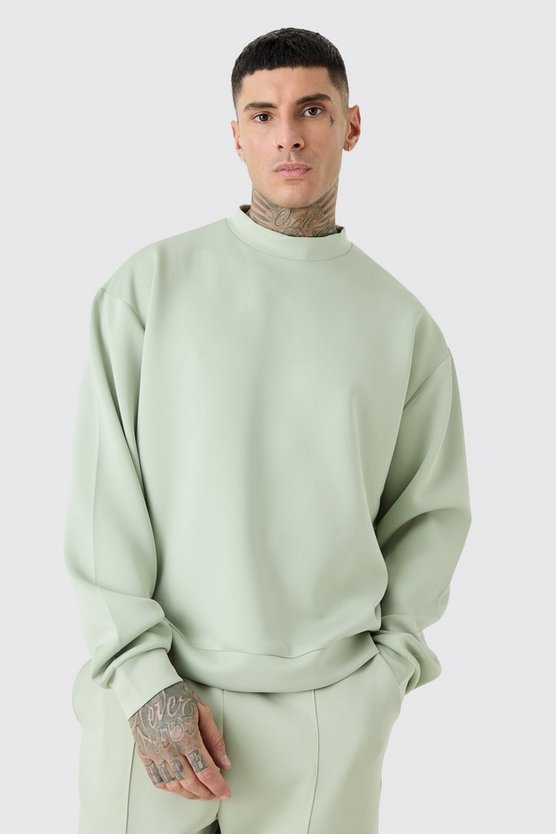 Tall kastiges Oversize Scuba Sweatshirt