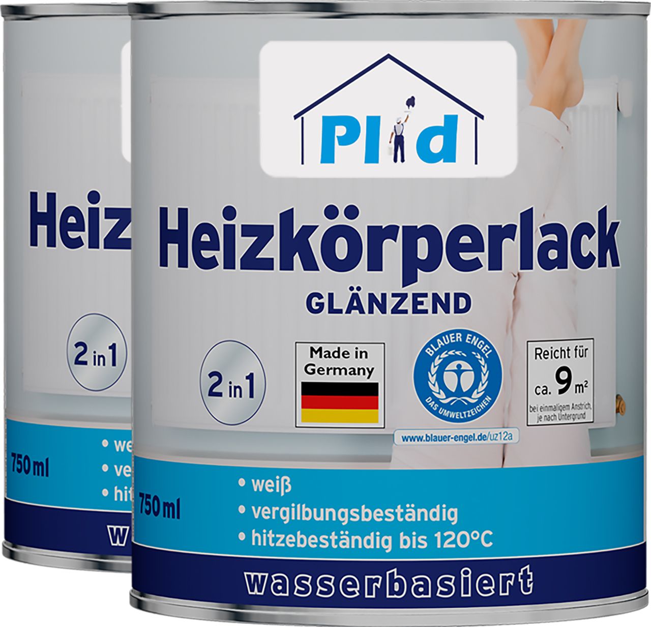 Plid Premium Heizkörperlack LF Thermolack weiß Glänzend Weiß
