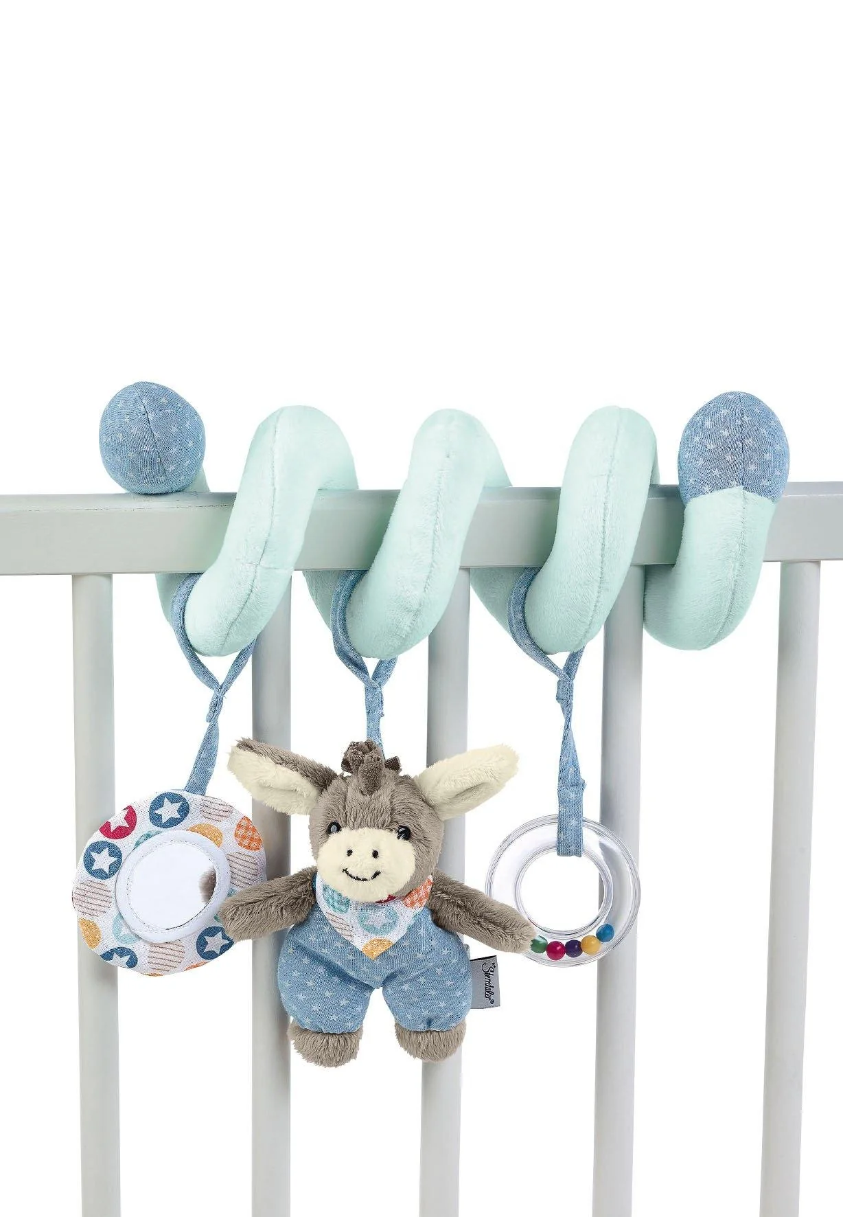 Spielzeugspirale Esel Emmi in Blau, 26 cm