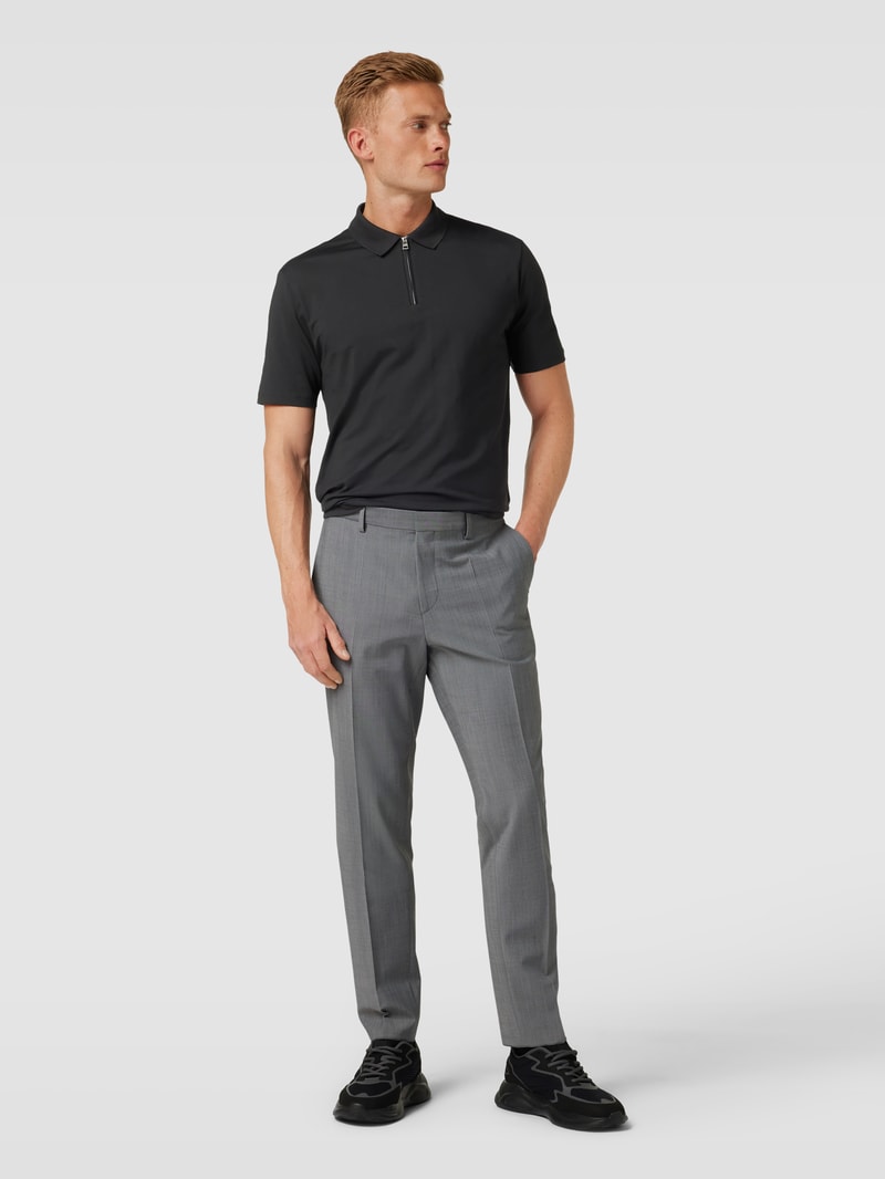 Poloshirt mit Polokragen Modell 'Dekok' in schwarz