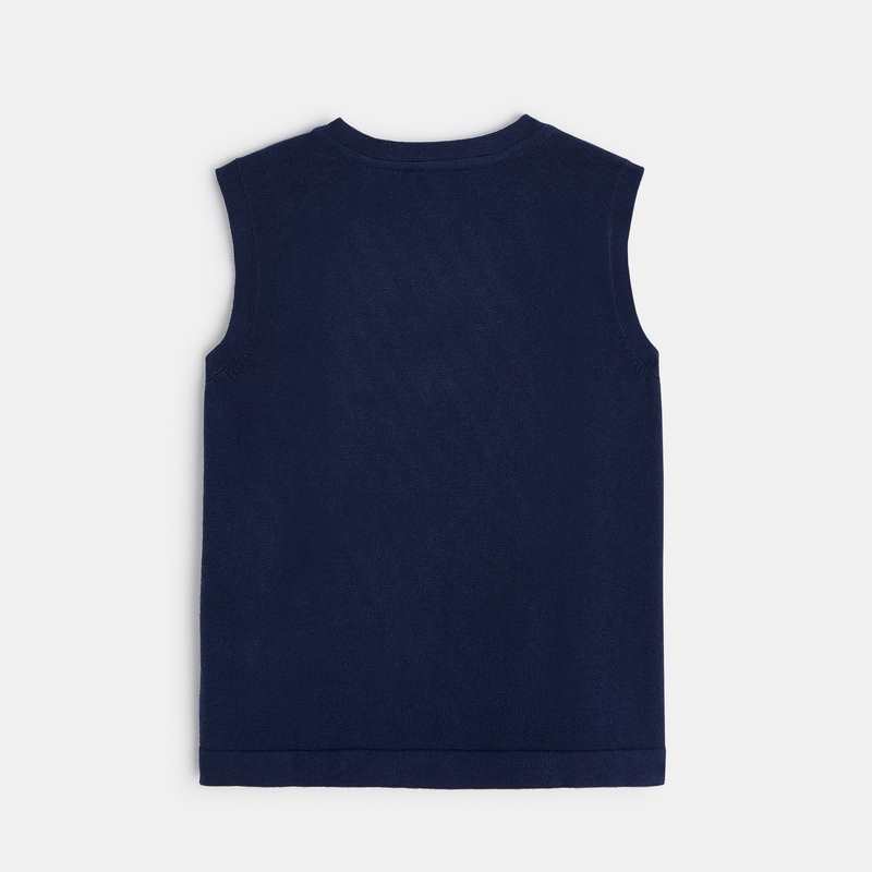 Pull sans manches bleu garçon