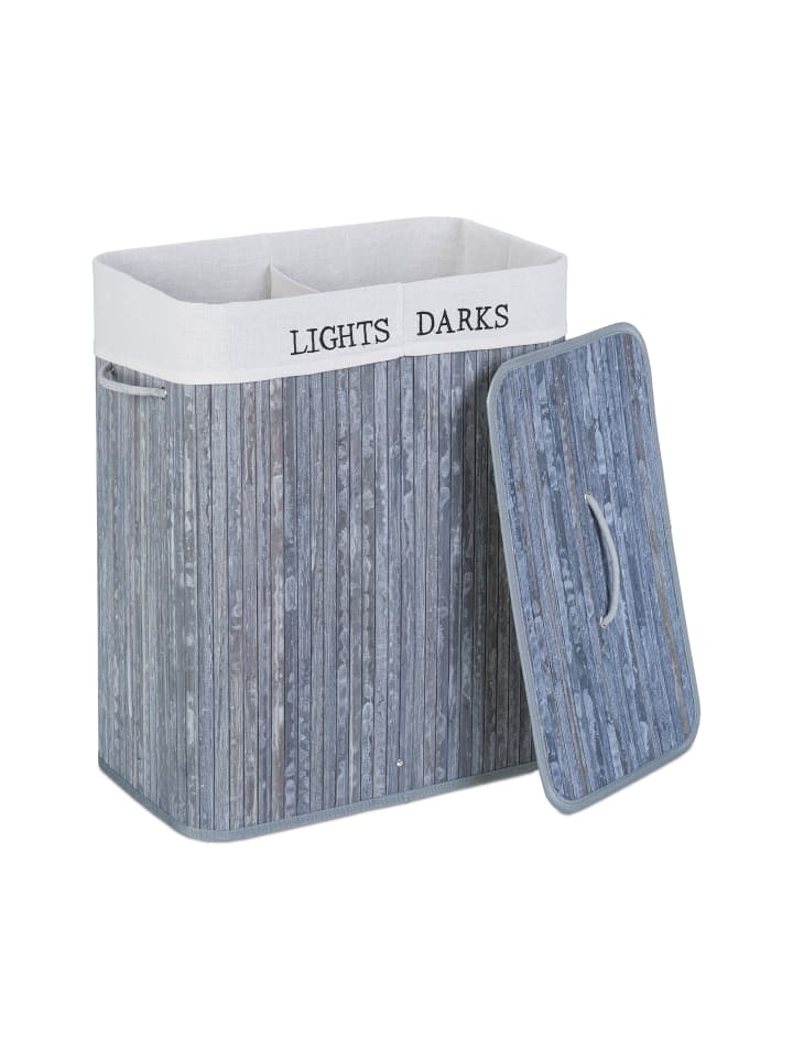 relaxdays Wäschekorb in Grau - (B)54 x (H)63 x (T)34 cm günstig kaufen onesize