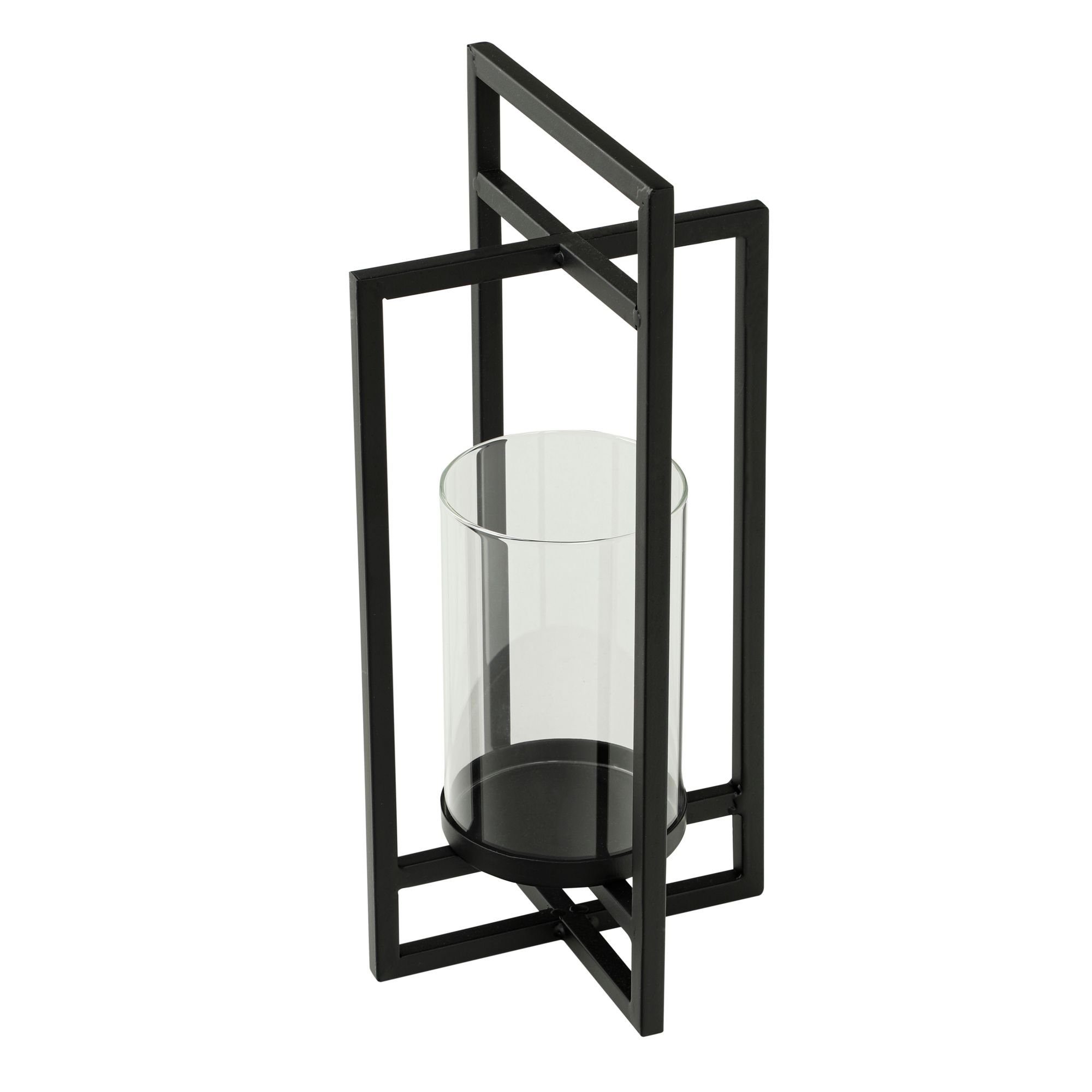 GartenHero Kerzenlaterne Kerzenständer Metall Windlicht Glas Laterne Kerzenhalter Stumpenkerze, Windlicht aus Glas