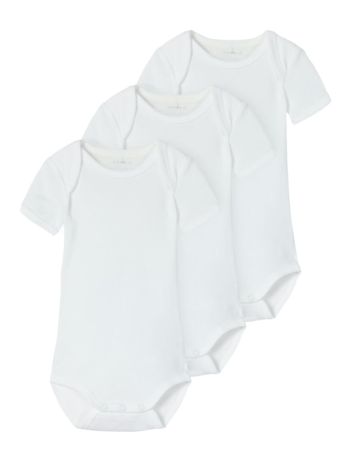 name it Kurzarbbodys 3er Pack Basic in bright white günstig kaufen