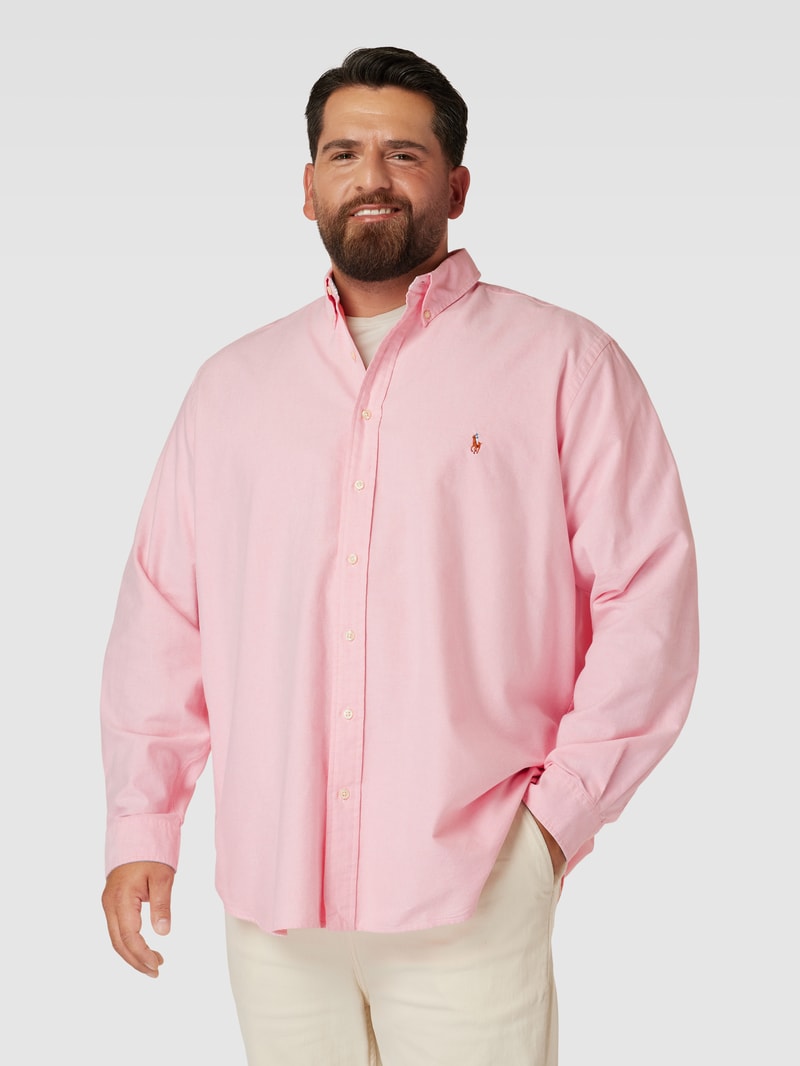 PLUS SIZE Freizeithemd mit Label-Stitching in marineblau
