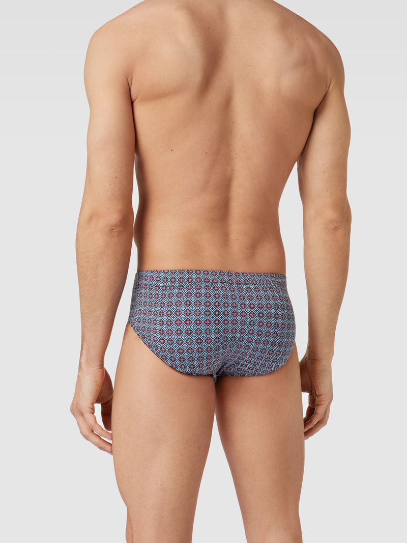 Slip mit Allover-Muster Modell 'GRAFIC' in dunkelrot