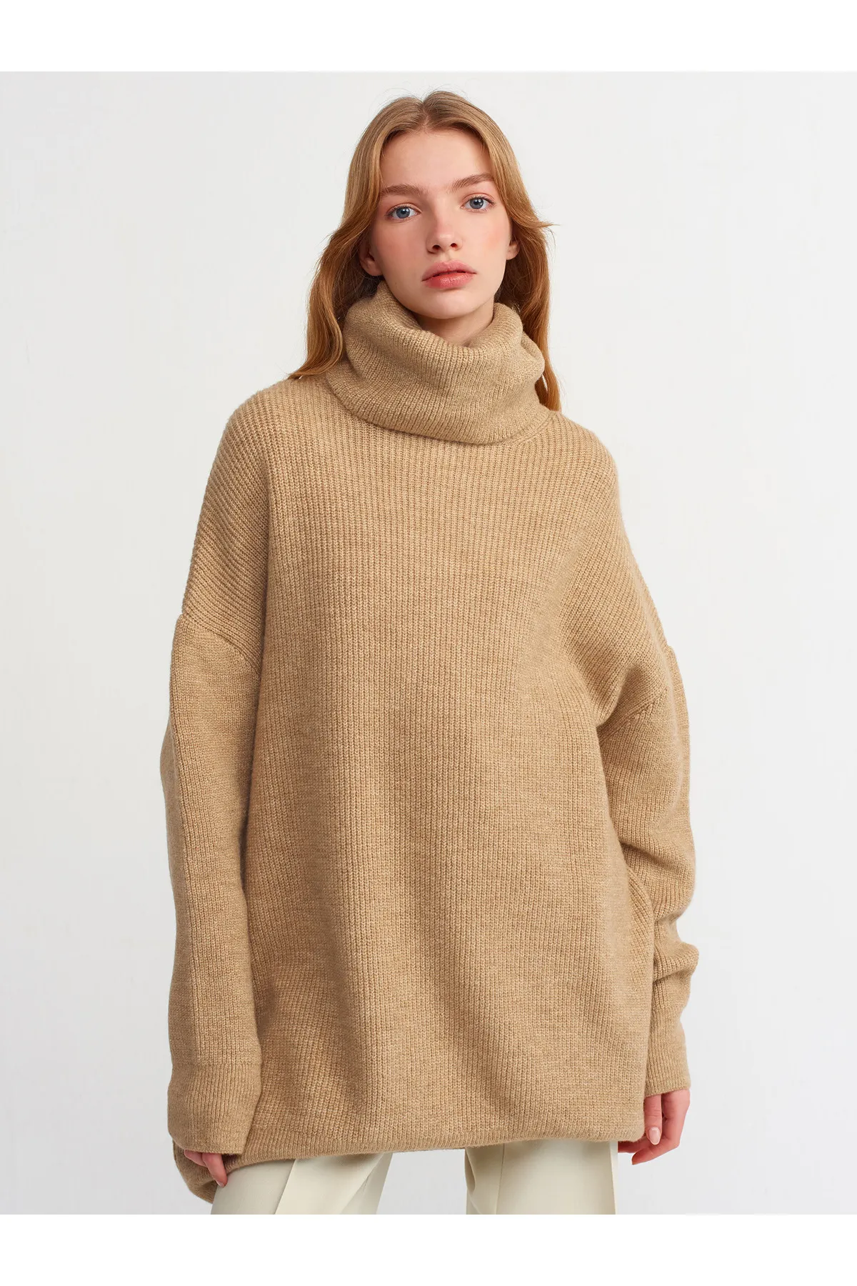 Dilvin  2268 Rollkragen-Pullover – Kamel