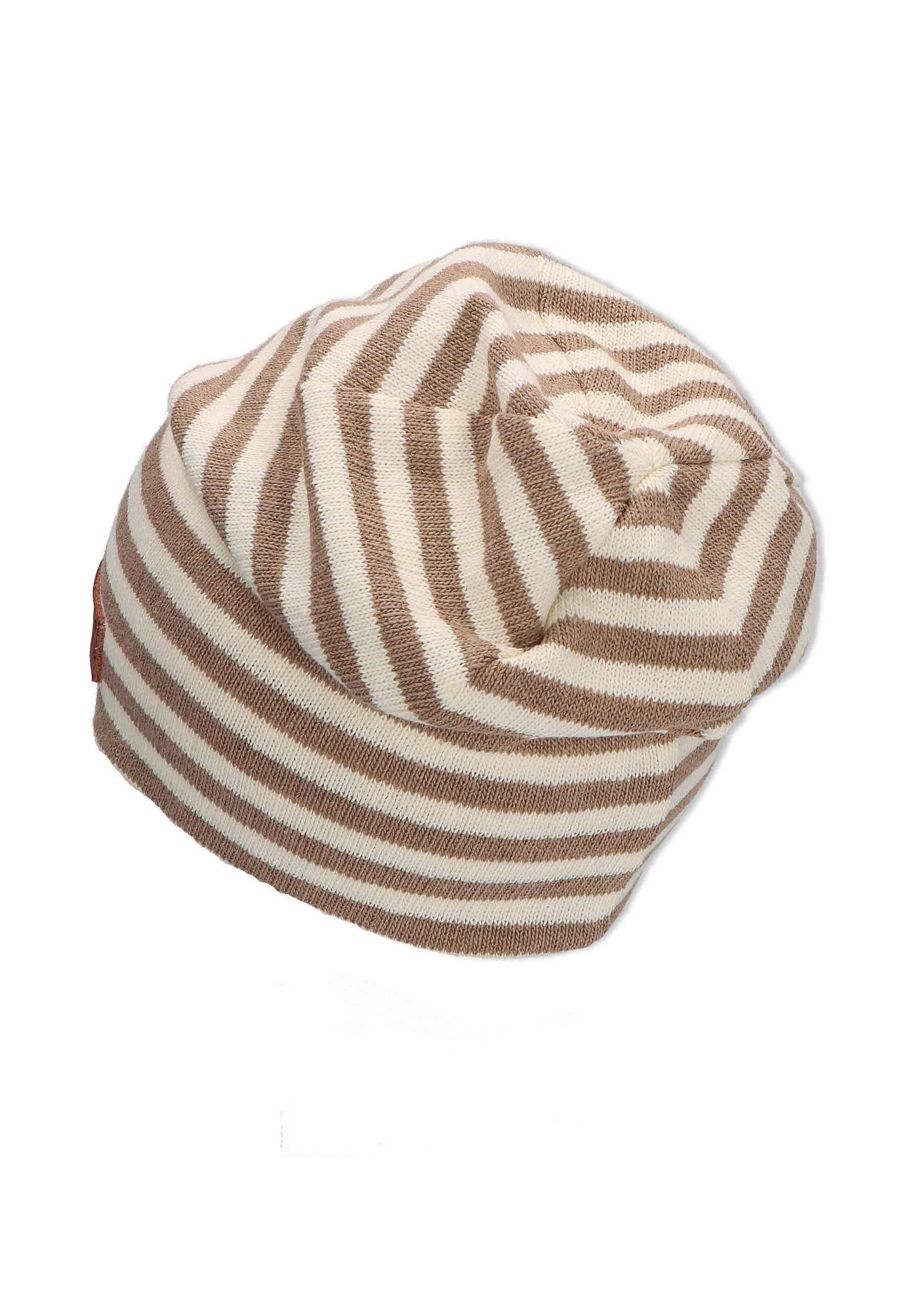 Slouch-Beanie aus Baumwollmischgewebe mit Streifen