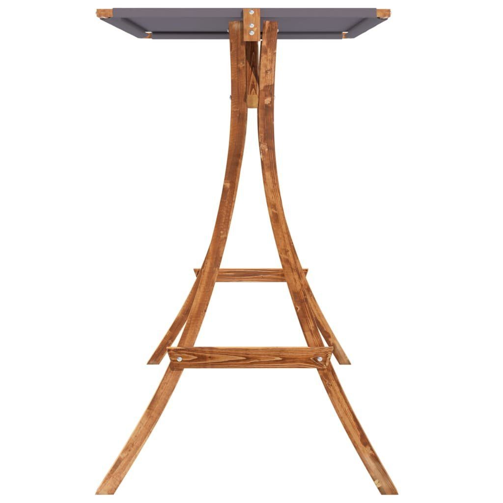 vidaXL Hollywoodschaukel Schaukelgestell mit Dach Anthrazit Bugholz mit Teak-Finish Holz
