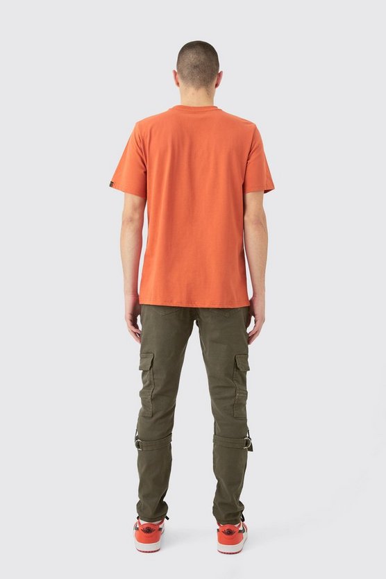 Skinny Stretch Cargo-Hose mit Reißverschluss