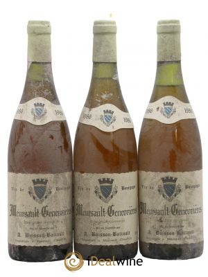 Meursault 1er Cru Genevrières Domaine Buisson Battault 1986 - Lot de 3 Bouteilles