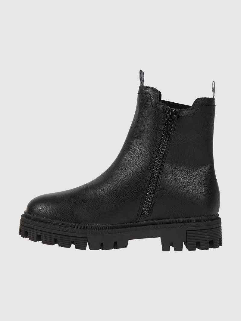Boots in Leder-Optik in schwarz