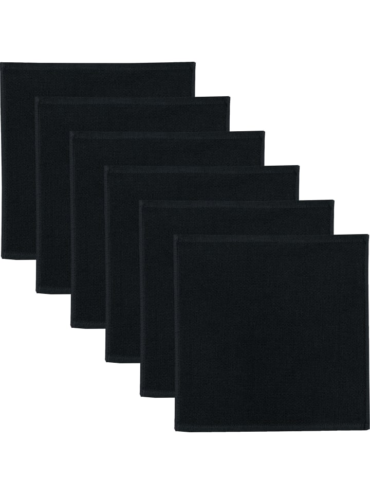 Erwin Müller Baumwolle Spültuch 6er-Pack in schwarz günstig kaufen 25x25 cm