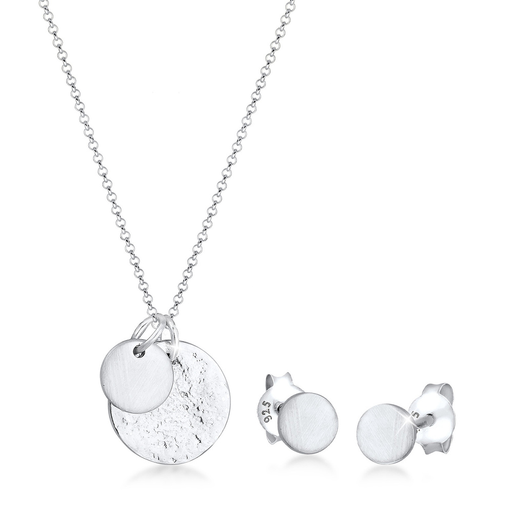 Elli Elli Ensemble de Bijoux Clous d'oreilles pour femmes Pendentif organique classiqu Bijoux