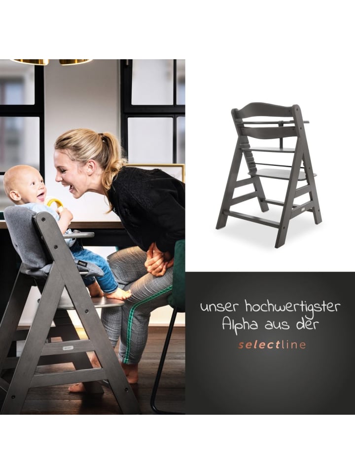 Hauck Hochstuhl Alpha Plus Charcoal im Sparset inkl. in grau,weiss günstig kaufen onesize