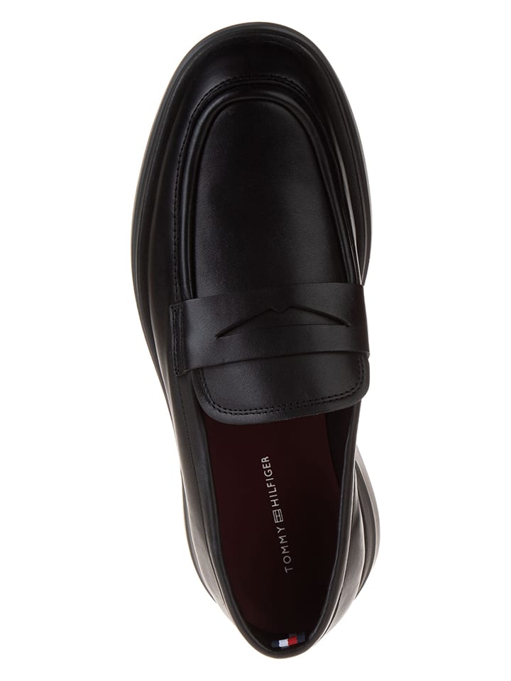 Tommy Hilfiger Shoes Leder-Mokassins in Schwarz günstig kaufen