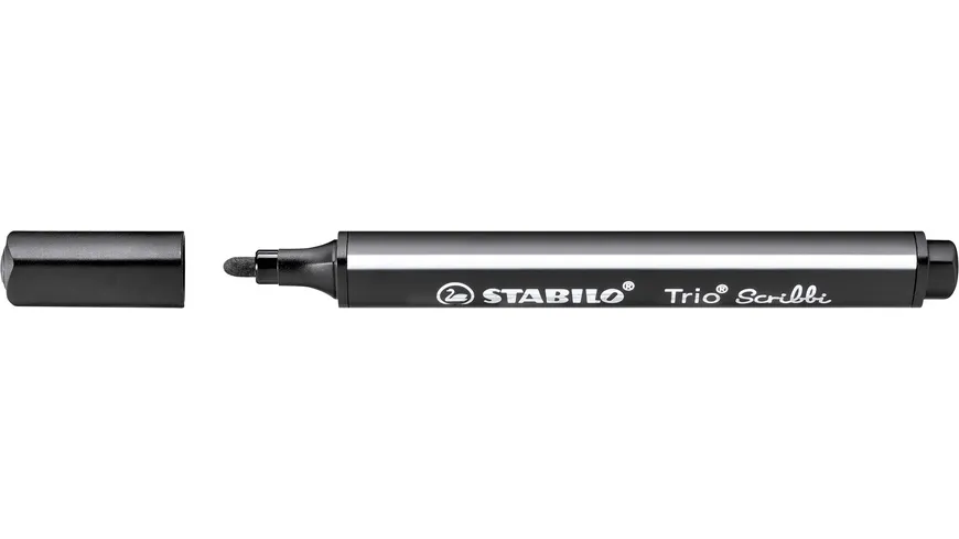 STABILO® Gefederter Dreikant-Fasermaler Trio Scribbi schwarz