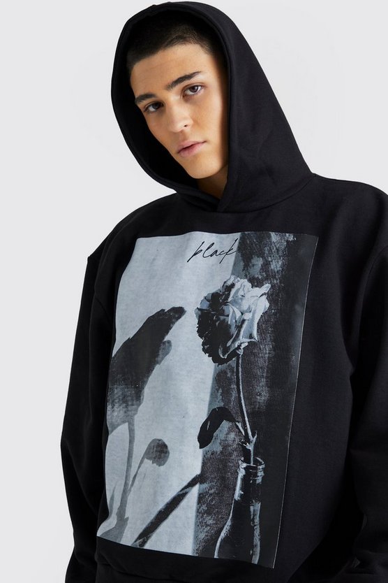 Kastiger Oversize Hoodie mit Print