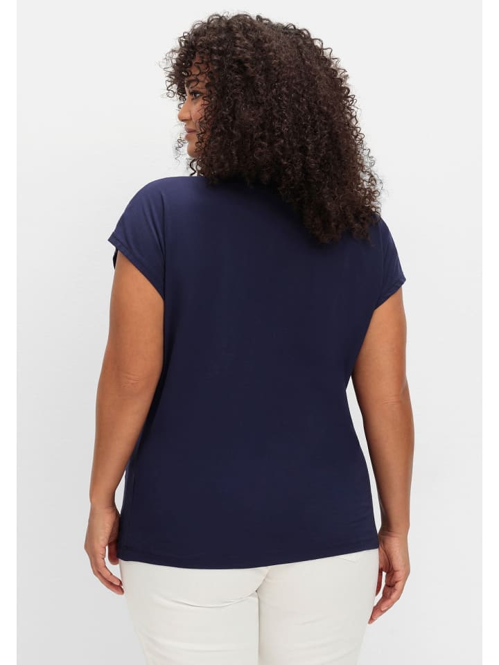 sheego Jerseyshirt in marine bedruckt günstig kaufen
