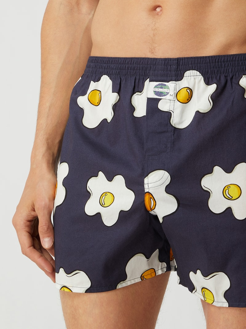 Boxershorts aus Baumwolle mit Allover-Muster in dunkelblau