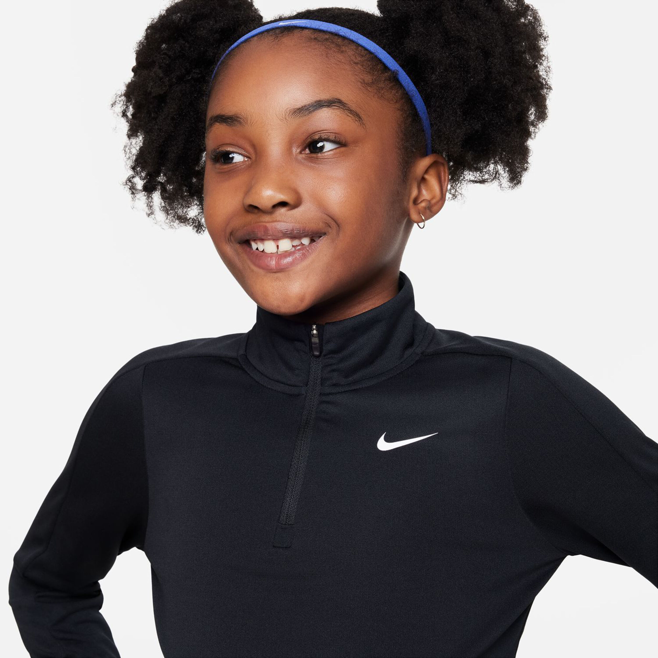 Dri-Fit Half-Zip Longsleeve Mädchen - Schwarz