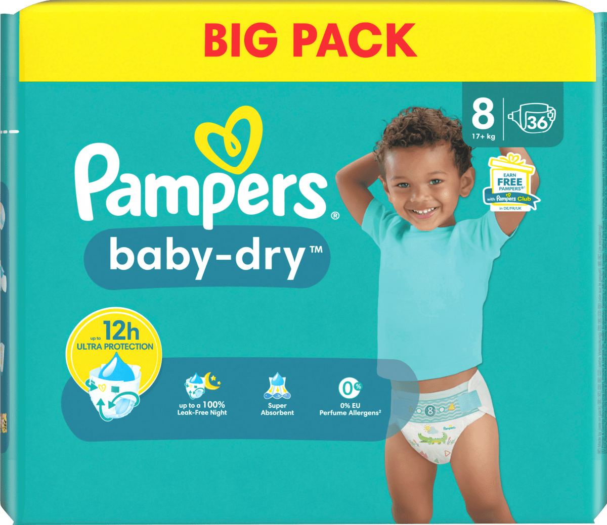 Windeln Baby Dry Gr.8 Extra Large (17+kg), Big Pack, 36 St
