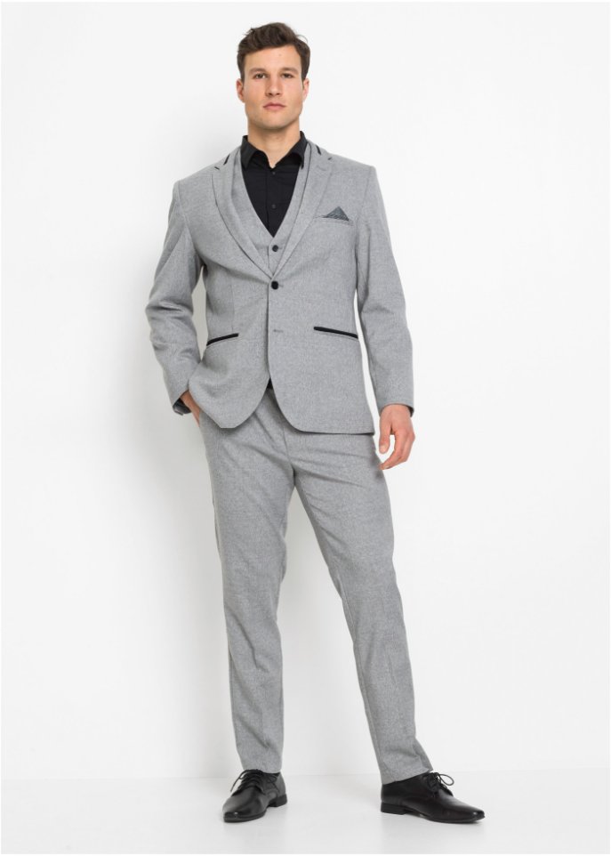 Anzug mit recycelten Polyester. (3-tlg.Set): Sakko, Hose, Weste