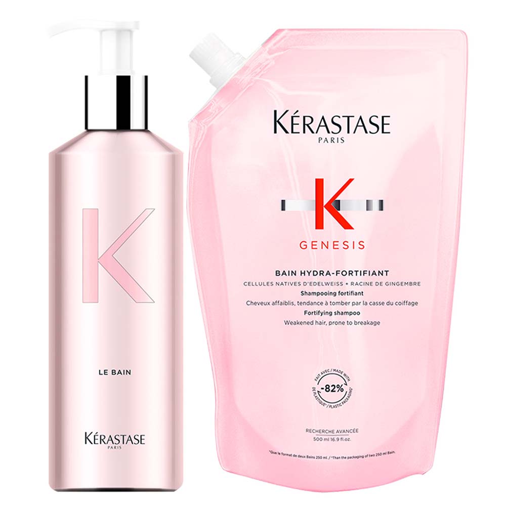 Kérastase Genesis Bain Hydra-Fortifant Refill Pouch 500 ml + Alu-Flasche