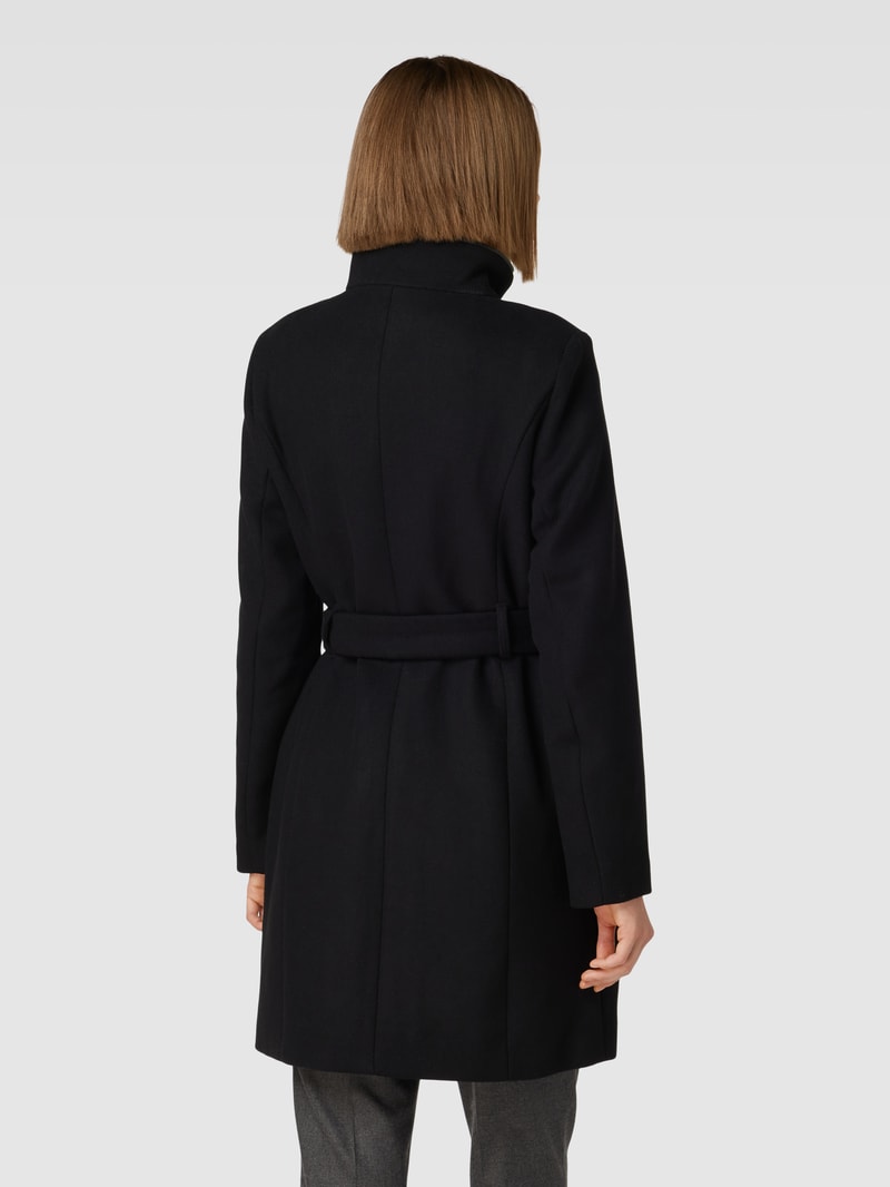 Damen Mantel mit Bindegürtel Modell 'BESSY' in schwarz