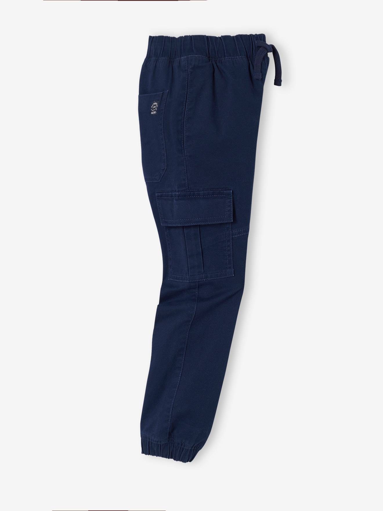 Pantalon battle garçon facile à enfiler navy