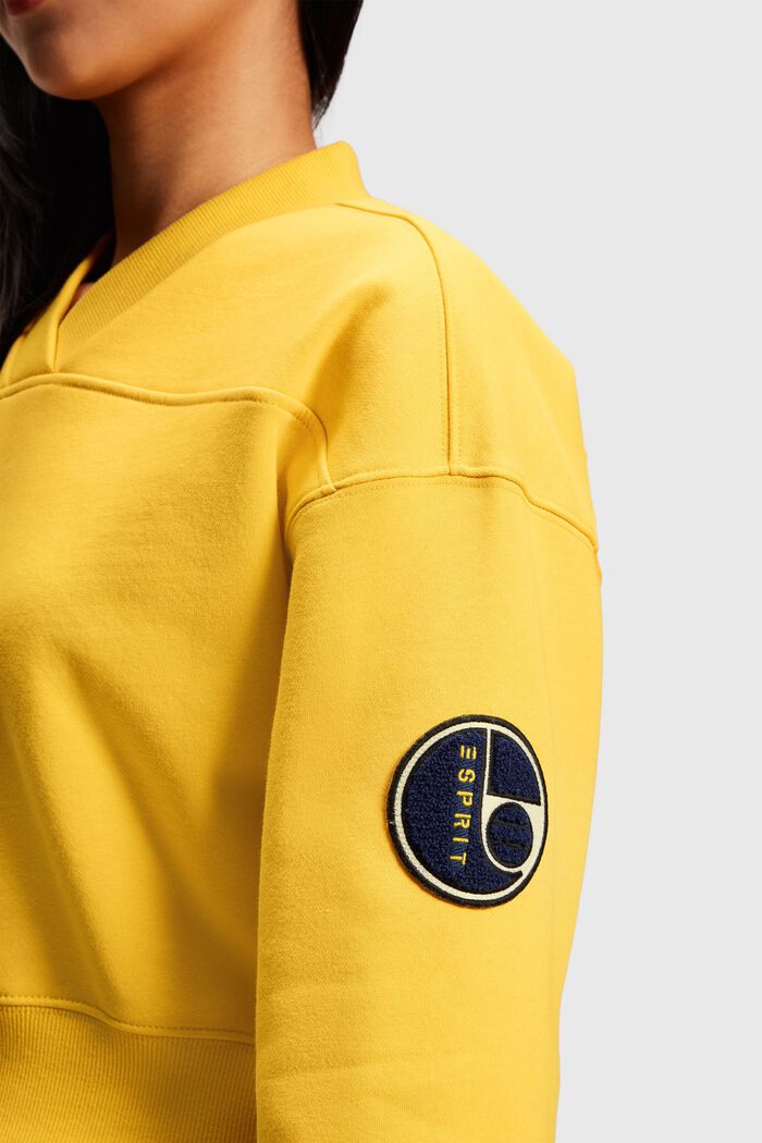 Cropped College-Sweatshirt mit Patches