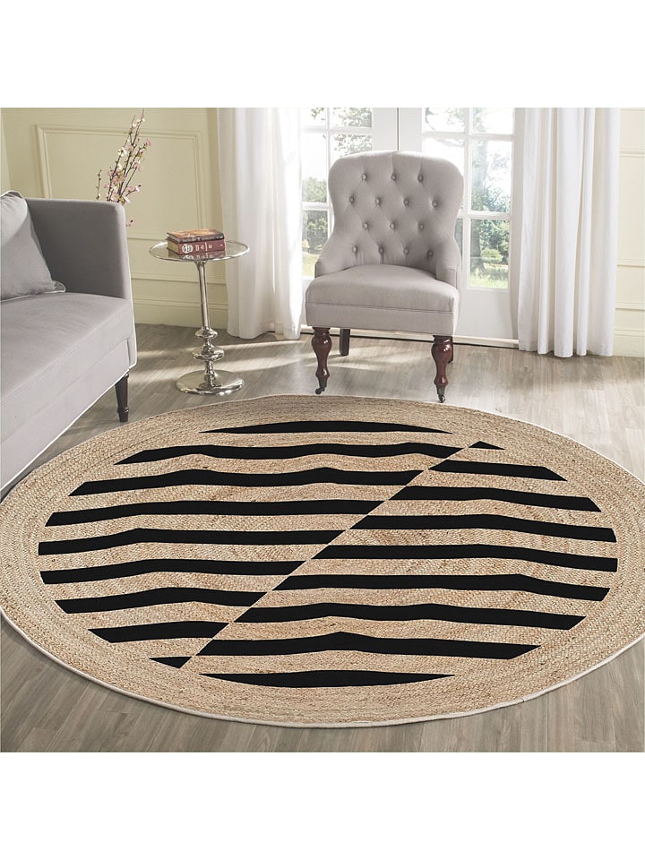 Conceptum Hypnose Baumwoll-Teppich ''Woopamuk530'' in Beige/ Schwarz günstig kaufen