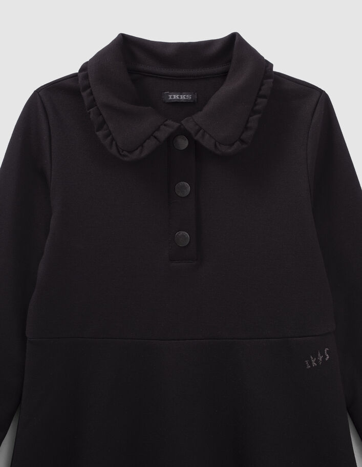 Robe noire maille Milano à maxi col fille
