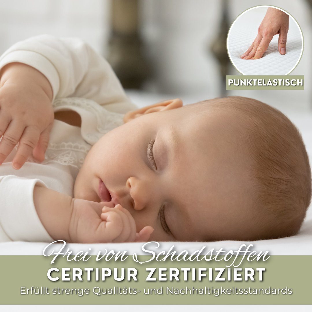 Kindermatratze COZY, Alavya Home®, 10 cm hoch, (Babymatratze 60x120 cm ohne Spannbettlaken,CertiPUR zertifizierter Härtegrad H2 Kaltschaum mit waschbarem Bezug,hochwertige Matratze für Babybett,Kindermatratze 120x60 Kaltschaummatratze), Made in Europ