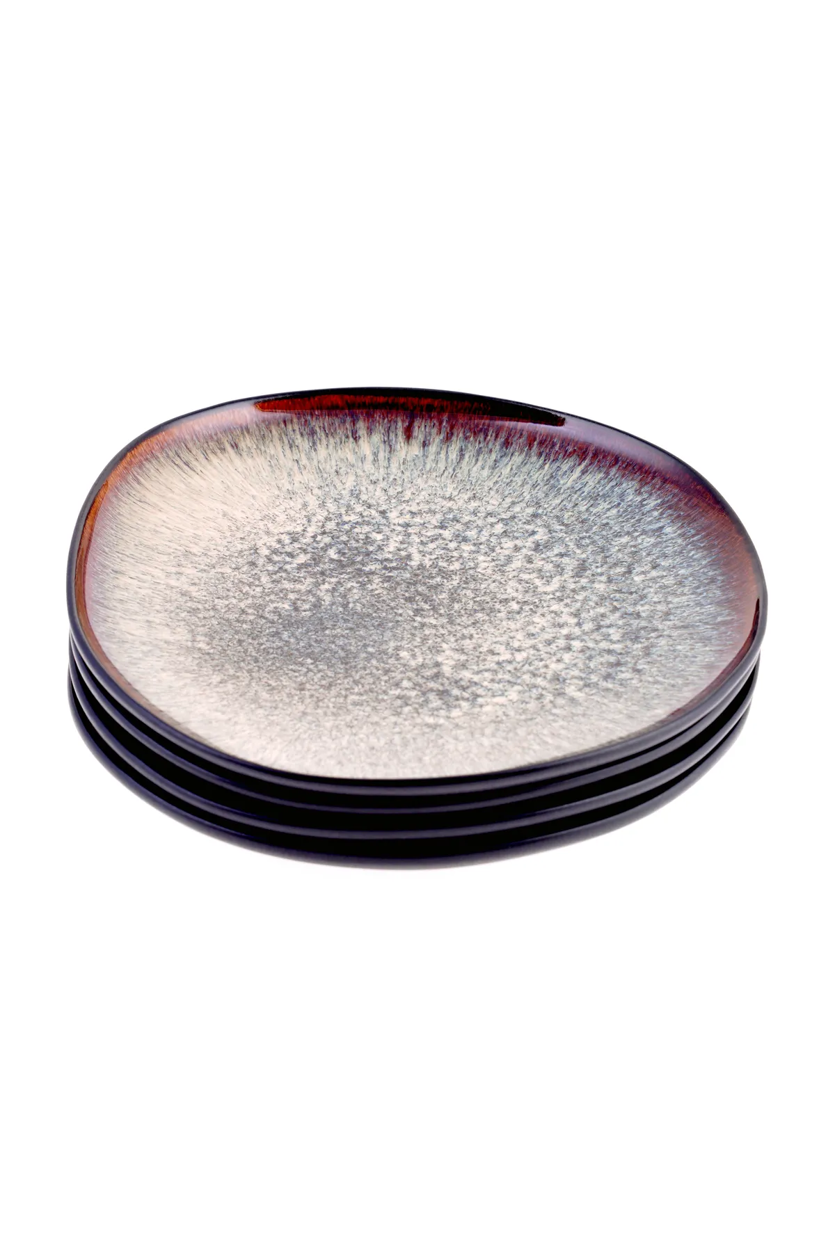 Karaca  Schwarz Galactic Reactive Tafelservice-Set Für 4-teiliges Set Modern, Geschirrset Stilvoll,