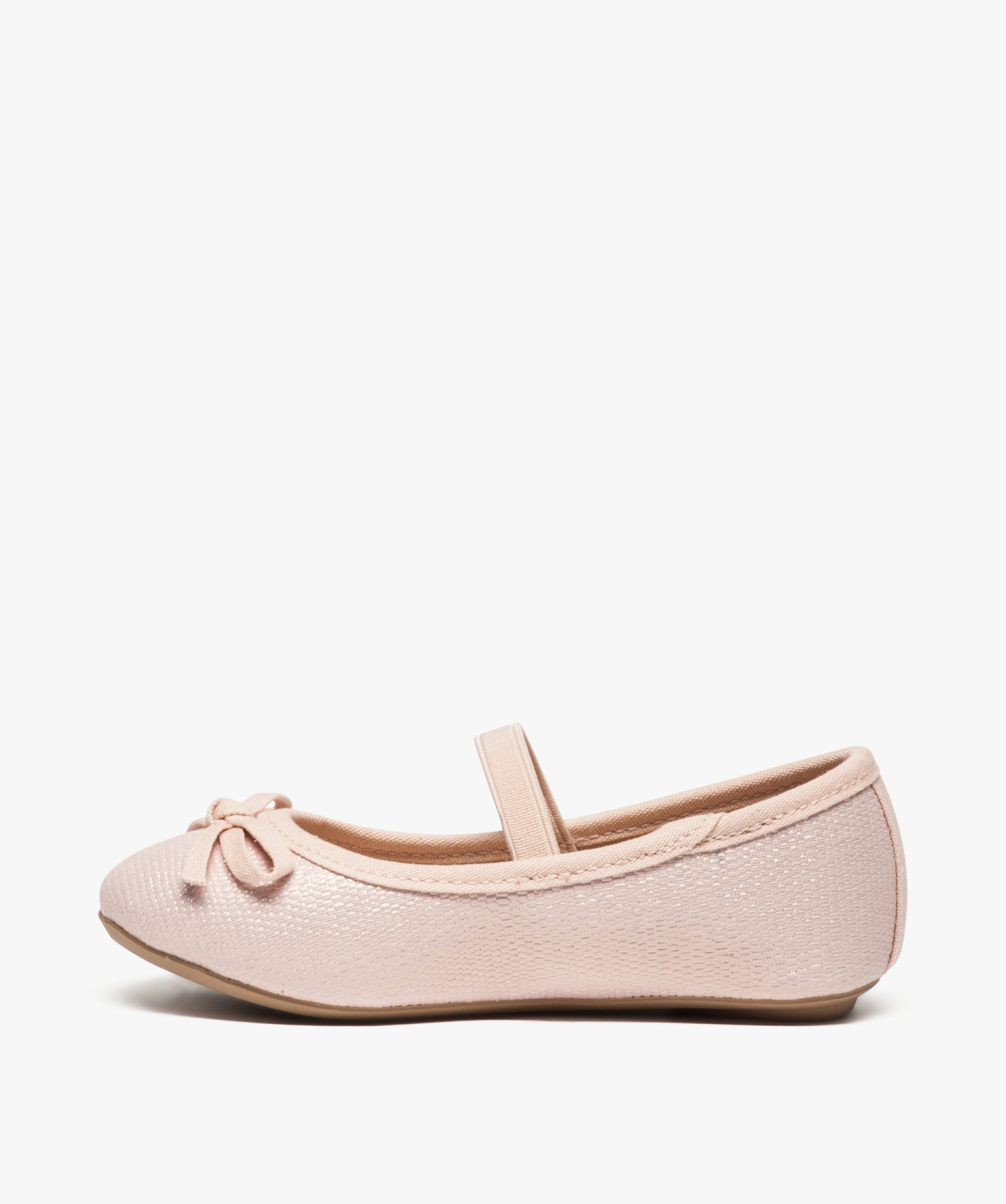 Ballerines fille brillantes à élastique rose | GEMO