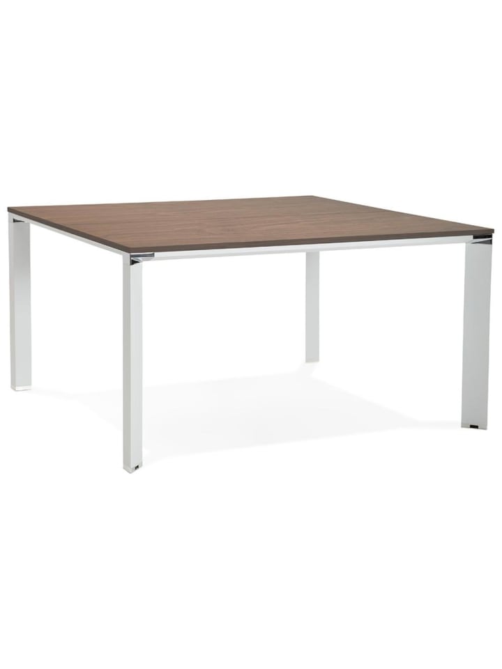 KADIMA DESIGN Schreibtisch Quadrat 140x140 cm Konferenztisch ergonomisch in Braun-Weiß günstig kaufen
