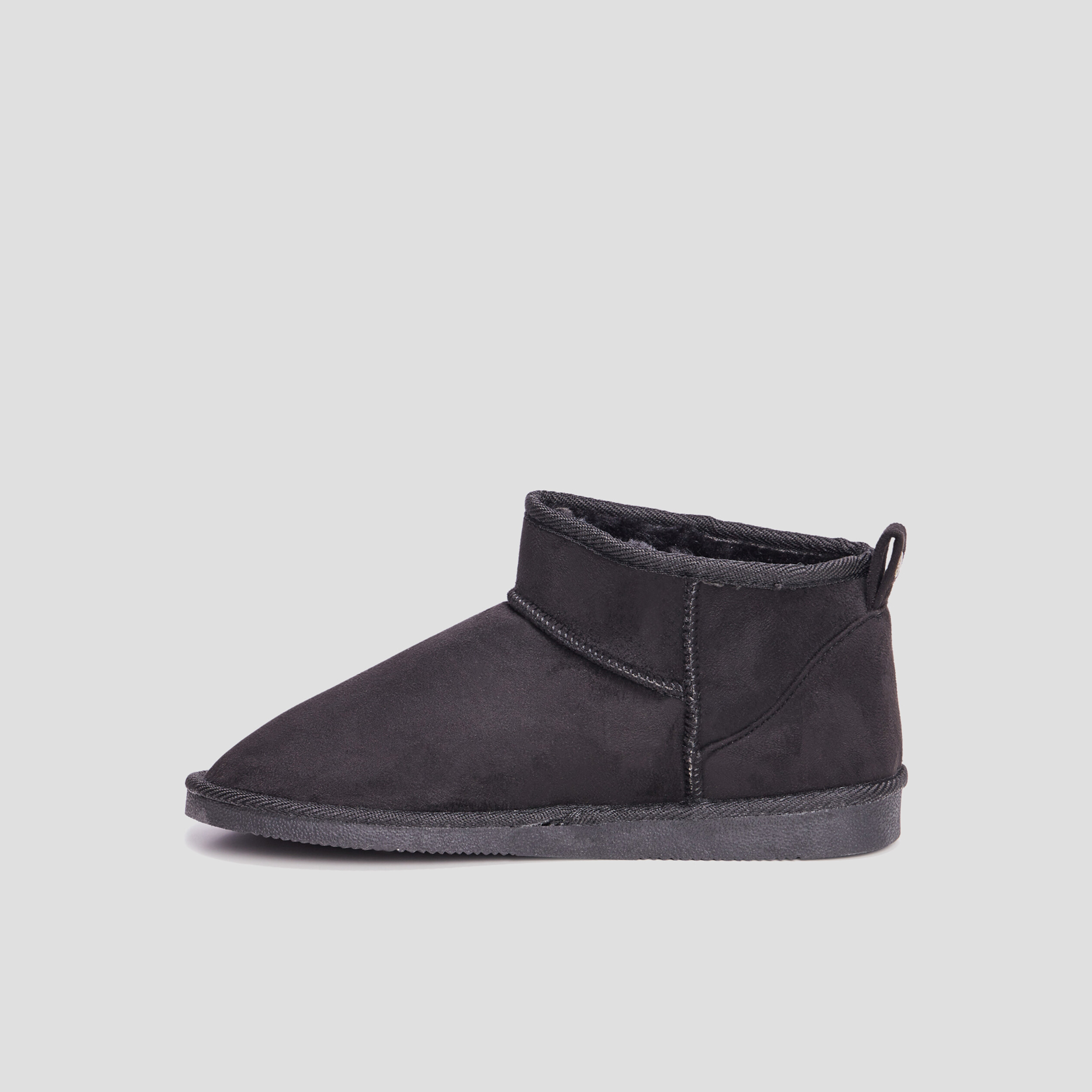 Bottines imitation fourrure noir femme | La Halle