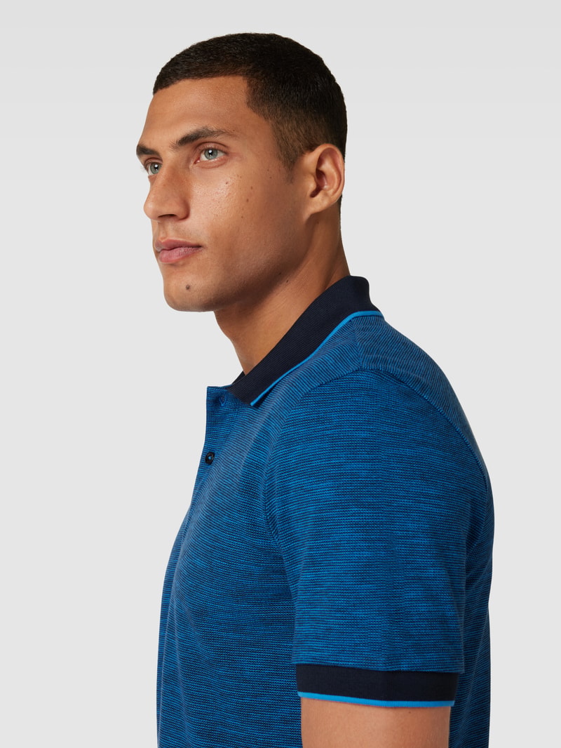 Poloshirt mit fein strukturiertem Design Modell 'Parlay' in marineblau