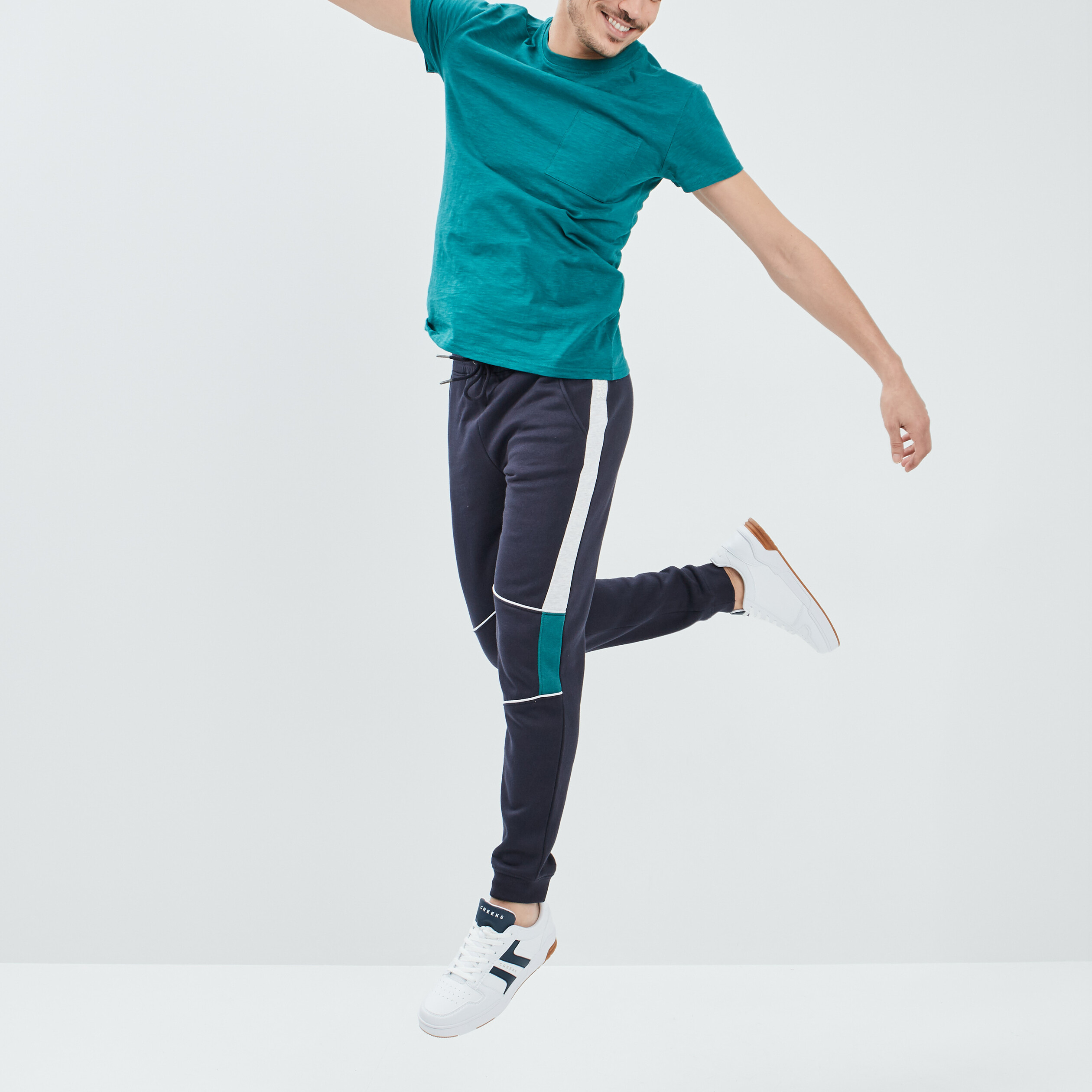 Pantalon jogging droit bleu marine homme | La Halle