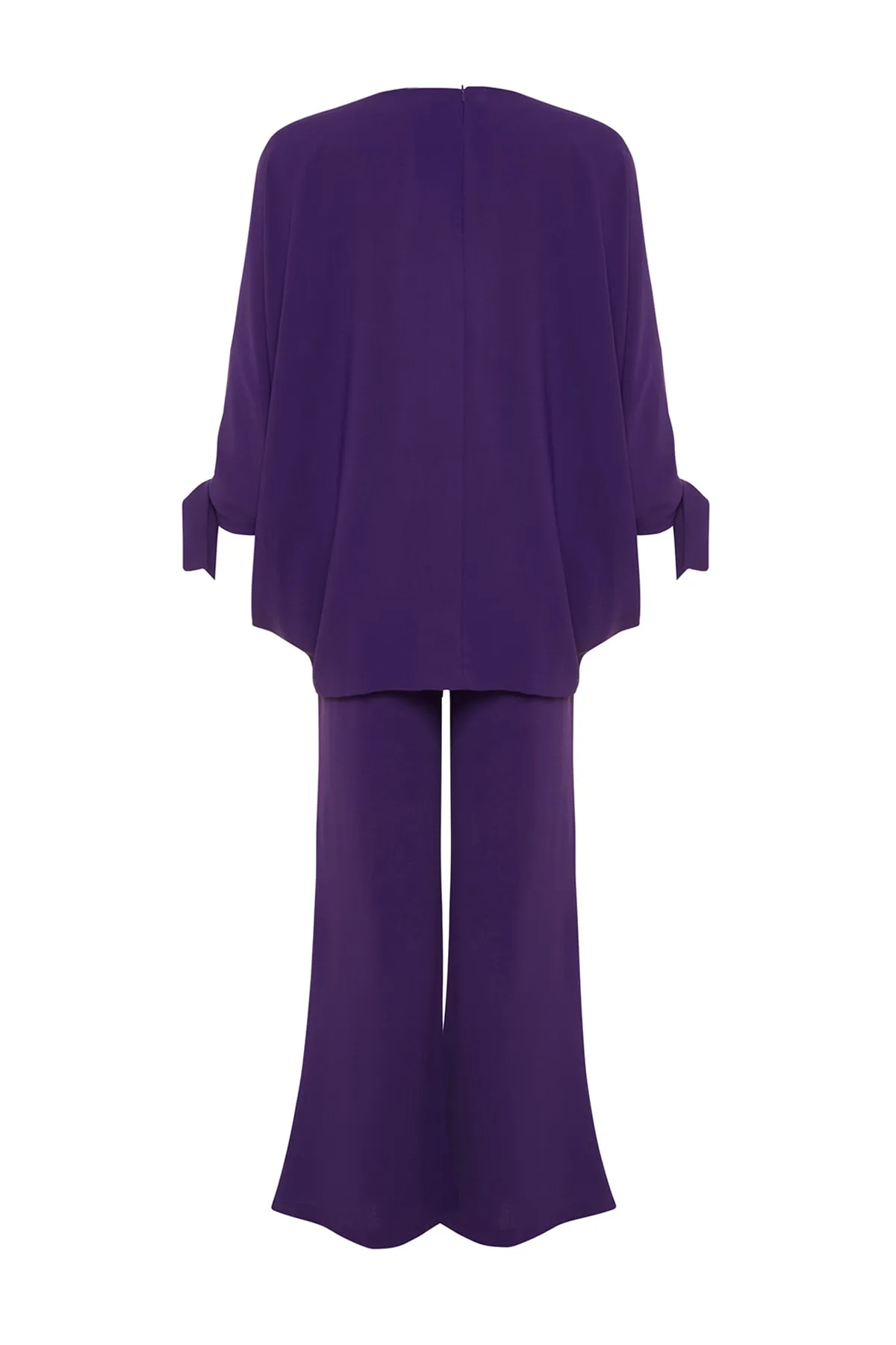 Trendyol Modest  Lilafarbenes Aerobin-Tunika-Hosen-Set aus gewebten Fledermausärmeln TCTSS23US00043