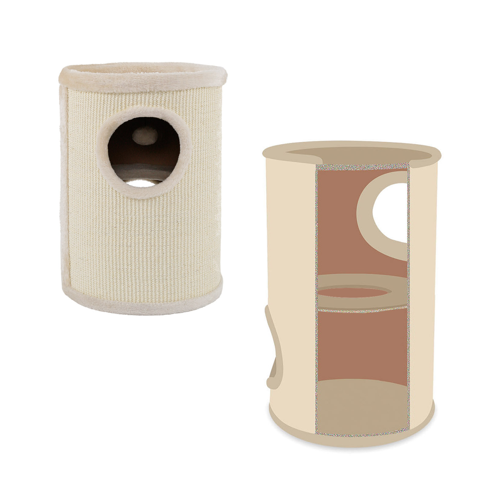 Lionto Kratztonnen Lionto 50cm Kratztonne mit Sisal beige